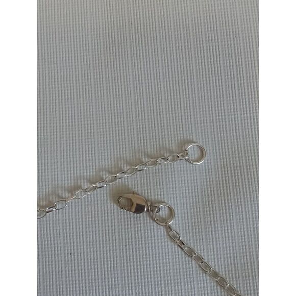 Metal Wire Wrapped Brown and Tan Oval Stone Pendant Silver Toned Chain Necklace - Picture 5 of 9